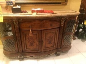 WOODEN BUFFET WITH STONE TOP (MATCHES TABLE)