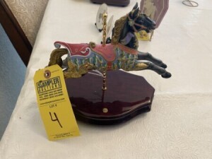 SYMPHONY CAROUSEL HORSE ON WOOD STAND