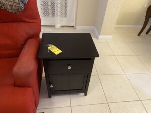 END TABLE WITH DRAWER & STORAGE CABINET