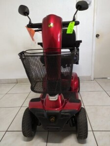GOLDEN COMPANION GC440 4-WHEEL SCOOTER WITH CHARGER, BASKET & COVER - RED