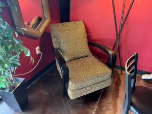 ARM CHAIR WITH WOOD & FABRIC
